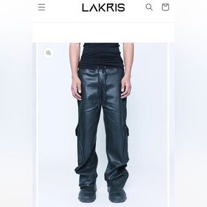LAKRIS Unisex Black Coated Denim Pants